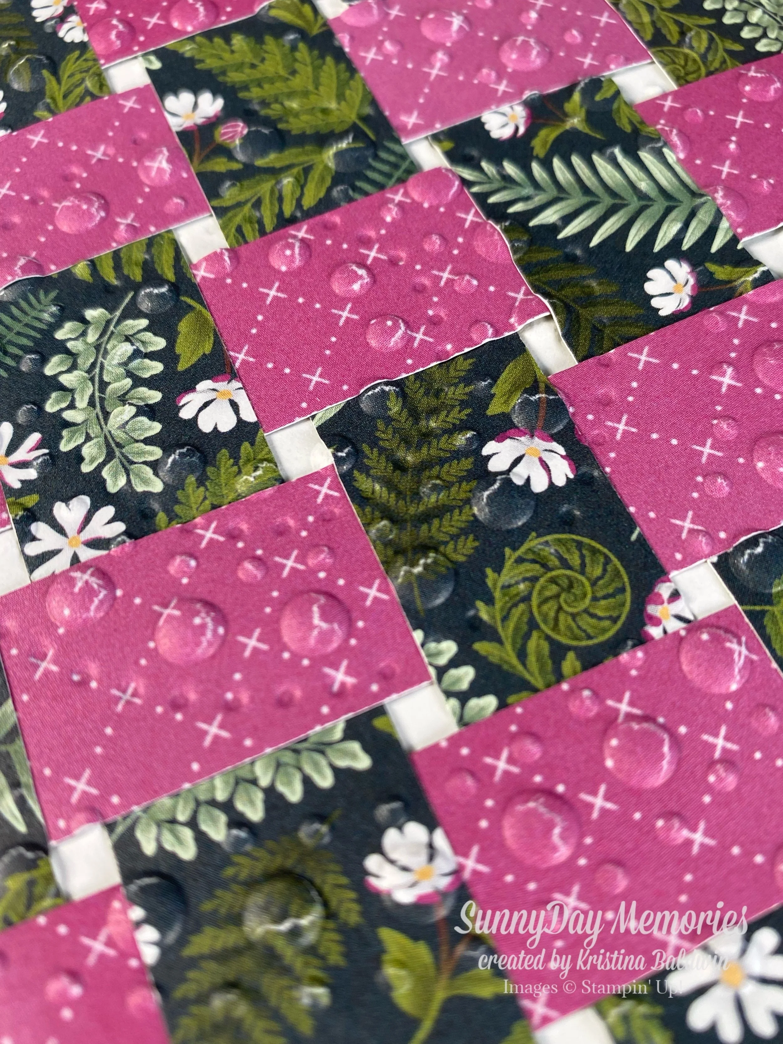 Closeup of 3D Embossed Paper Weaved Card