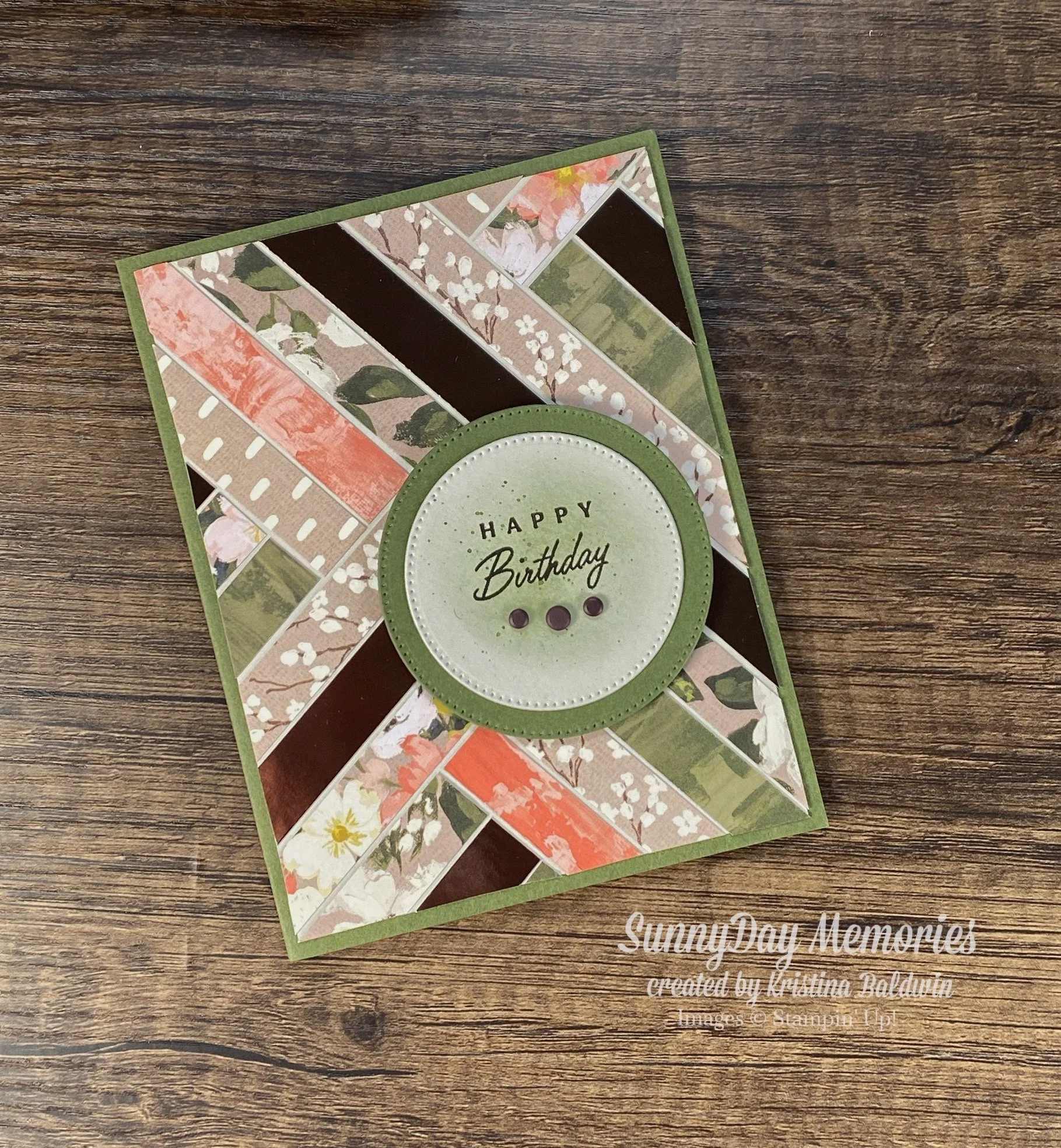 Stampin' Up! Birthday Herringbone Technique Card