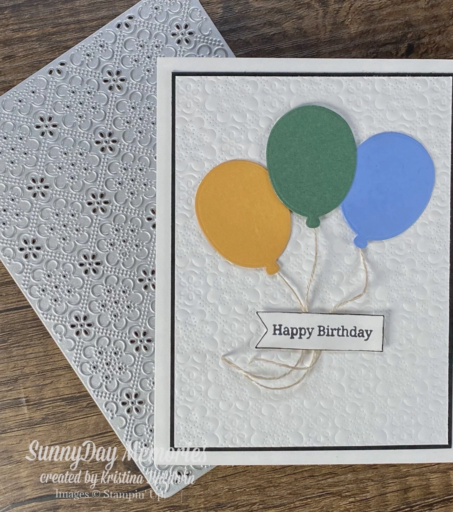 Embossed Eyelet Blooms Birthday Card