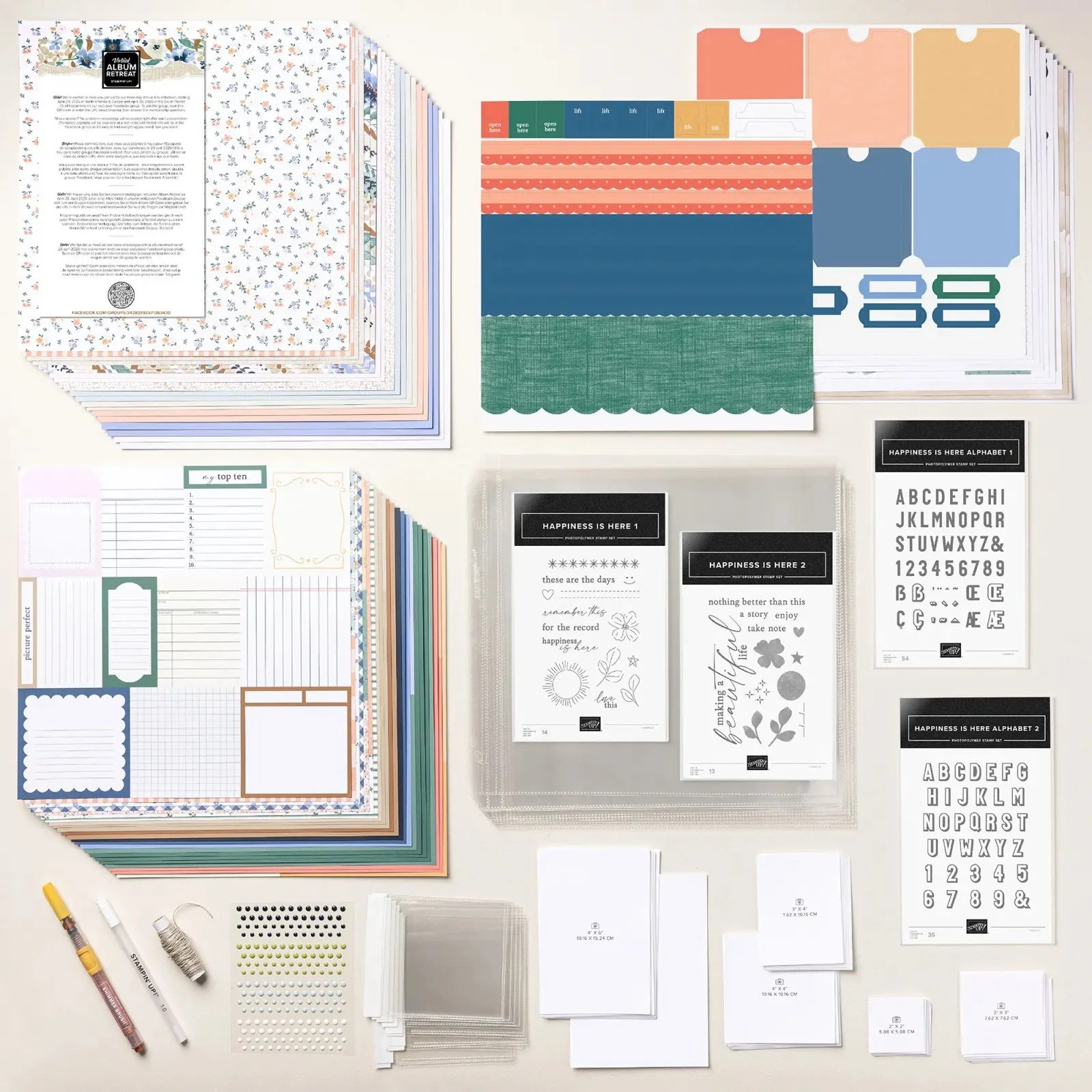 Stampin' Up! 2026 Virtual Album Retreat Kit Contents