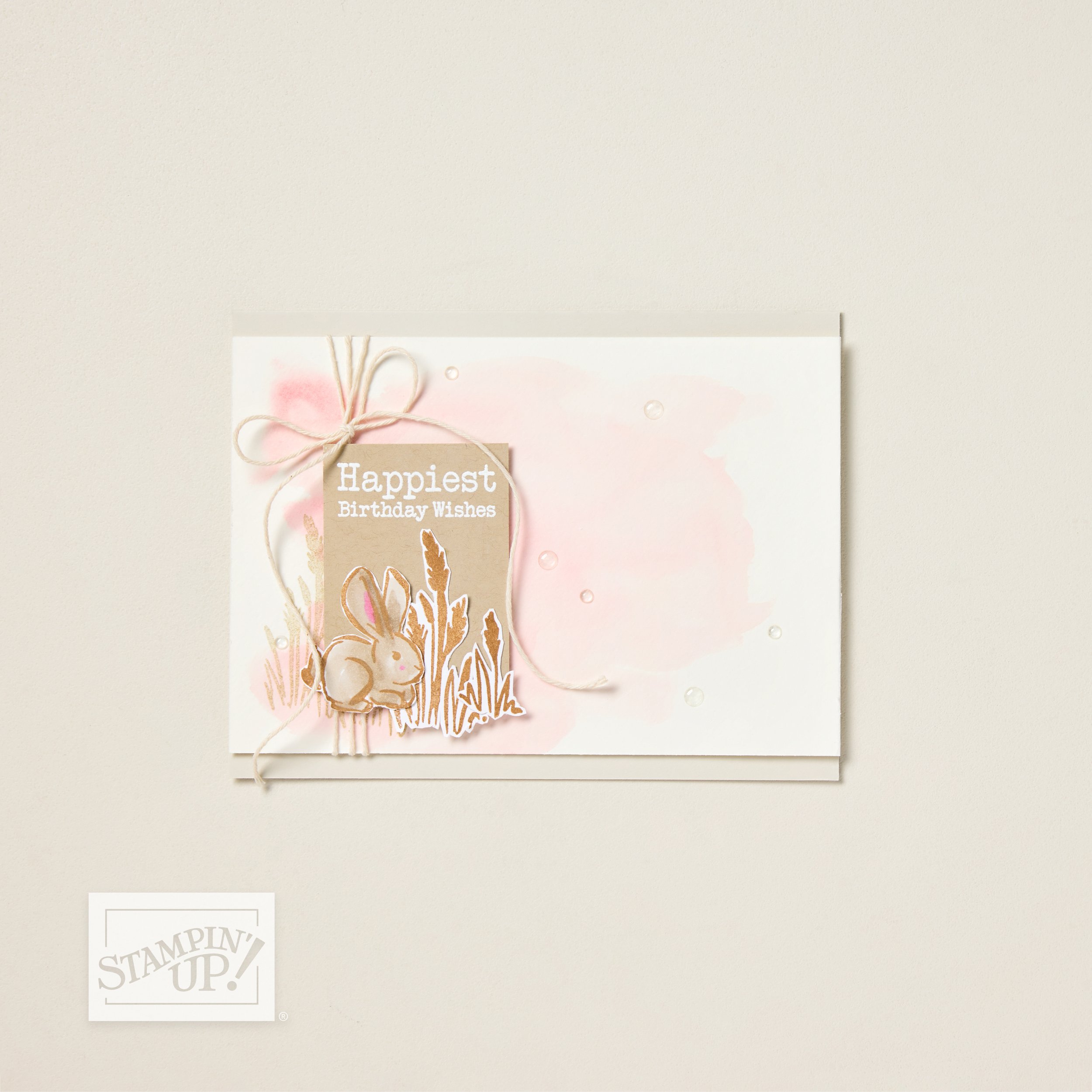 Notes of Spring Bunny Birthday Card