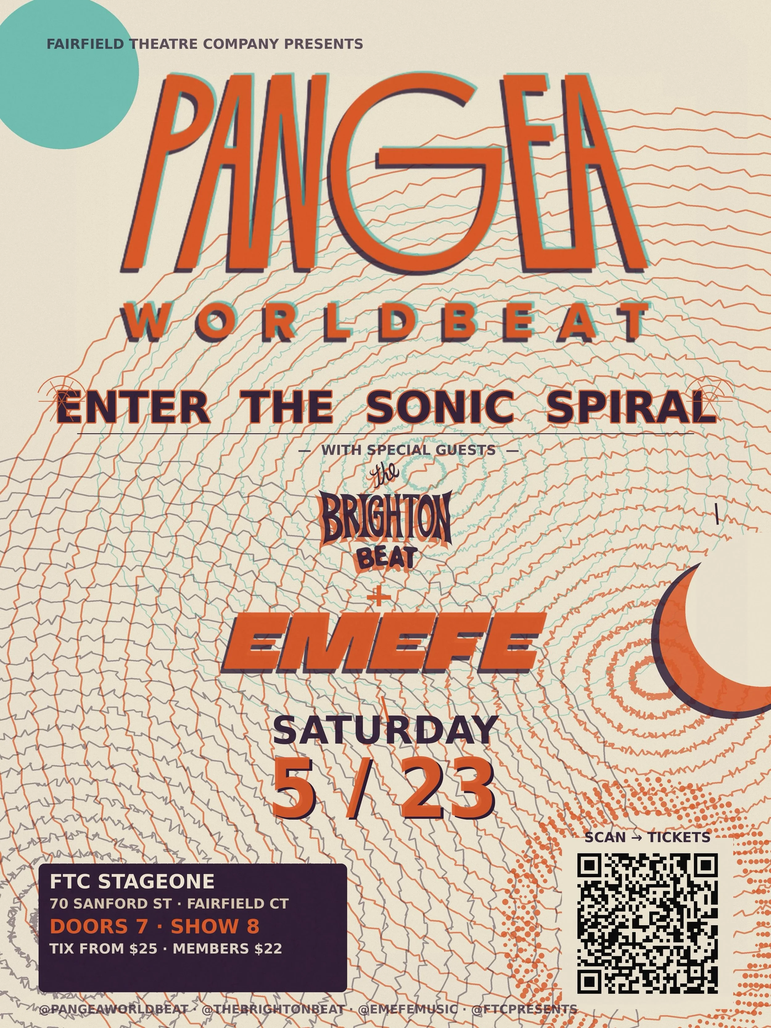 This Saturday, Fam! Please come out and support Pangea Worldbeat as we share the stage with two NYC titans of World Funk, The Brighton Beat and EMEFE! 
Tickets are still available so grab them now!