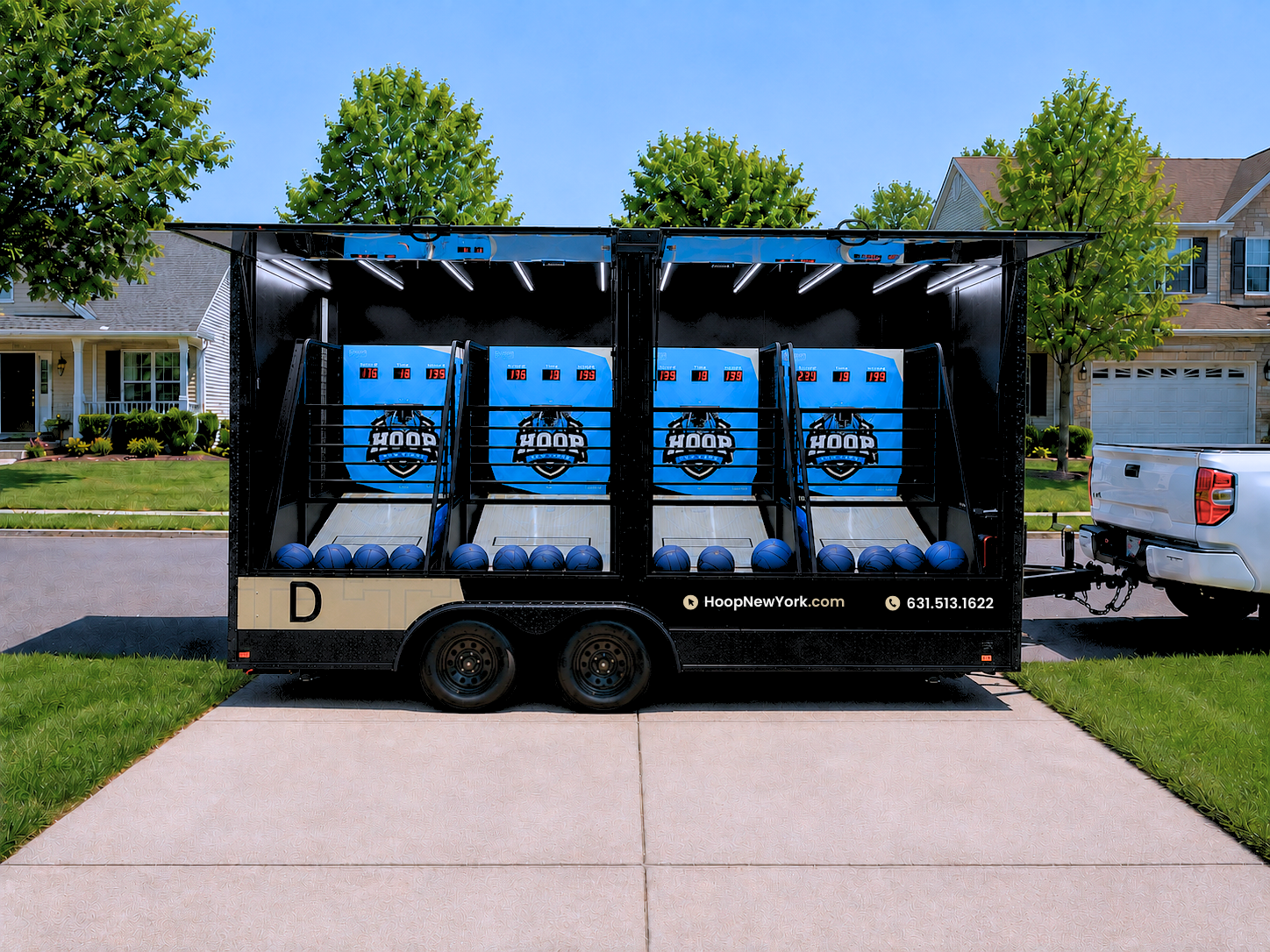 Hoop trailer open