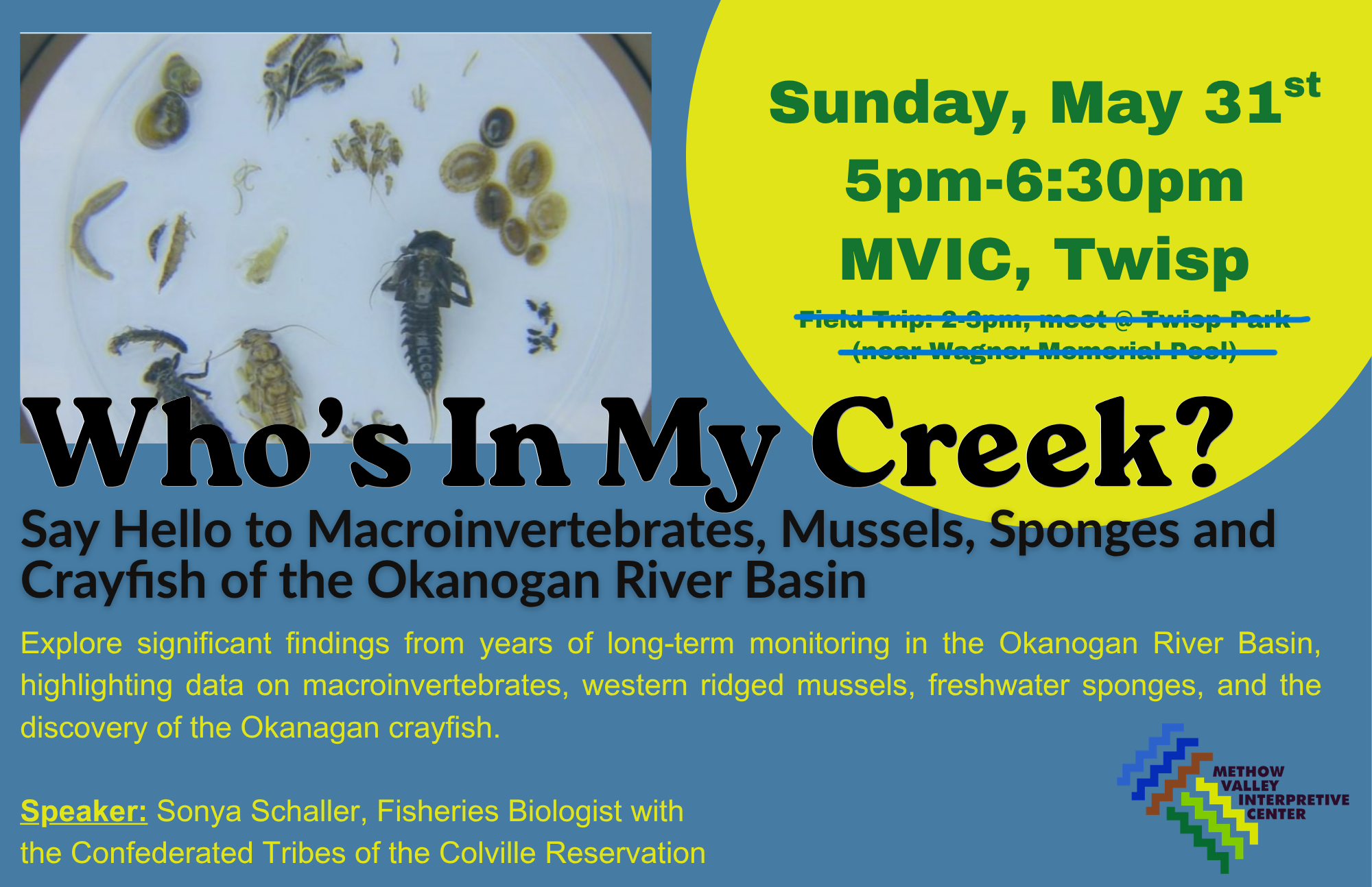 Who's In My Creek? Say Hello to Macroinvertebrates, Mussels, Sponges and Crayfish of the Okanogan River Basin