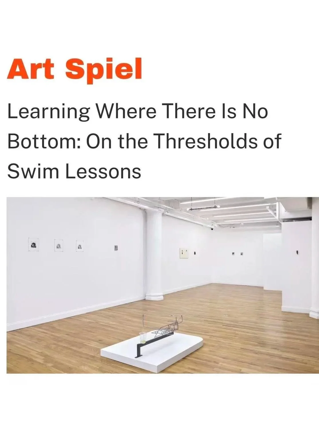Learning Where There Is No Bottom: On the Thresholds of Swim Lessons. Art Spiel, 2026. 