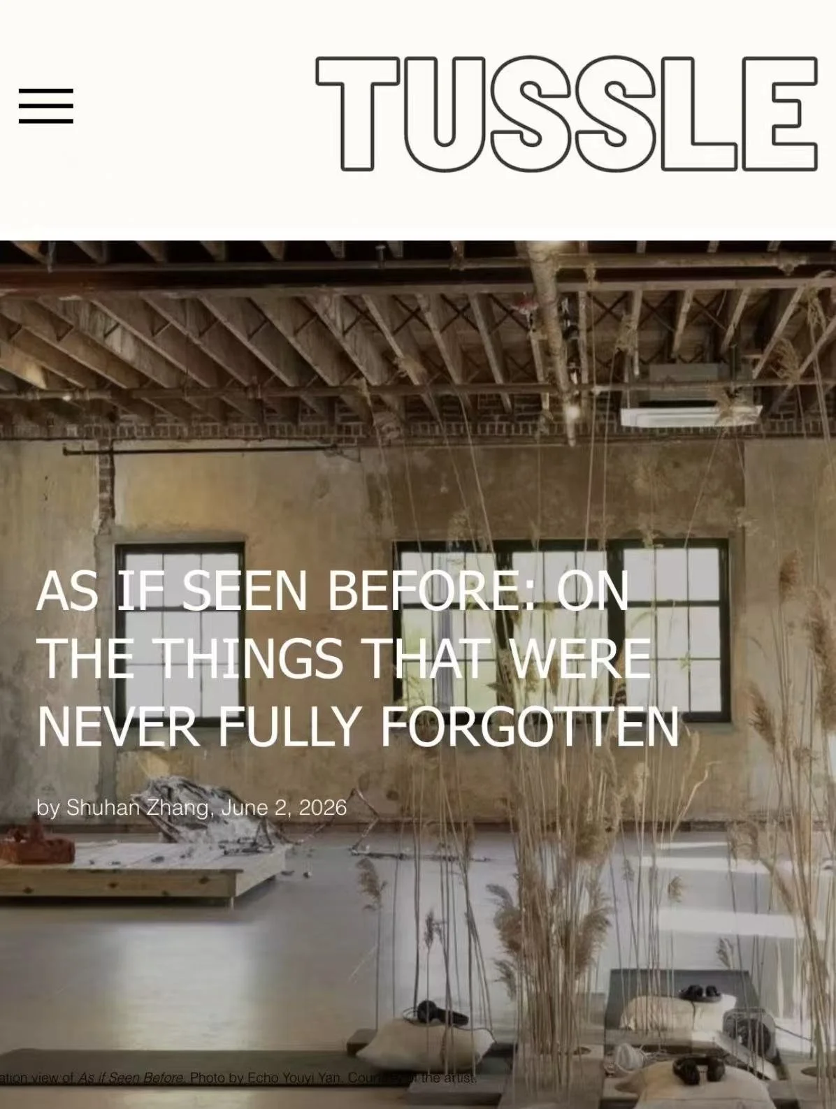 As If Seen Before: On the Things That Were Never Fully Forgotten. Tussle Magazine, 2026.