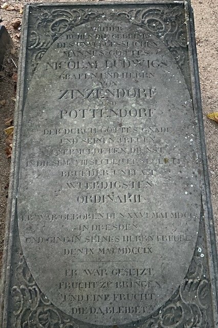 Standing at Zinzendorf’s Grave