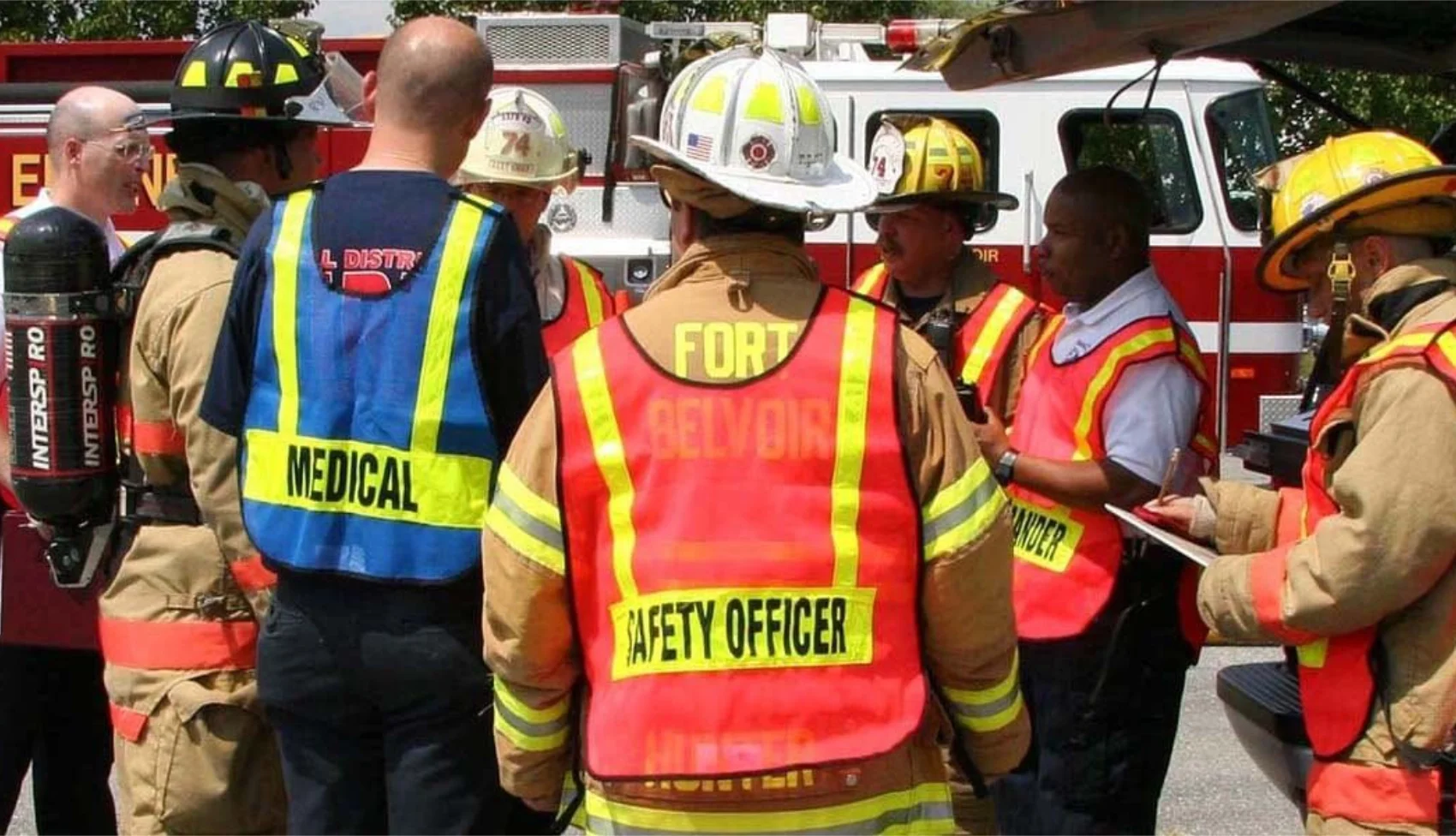 An incident command meeting