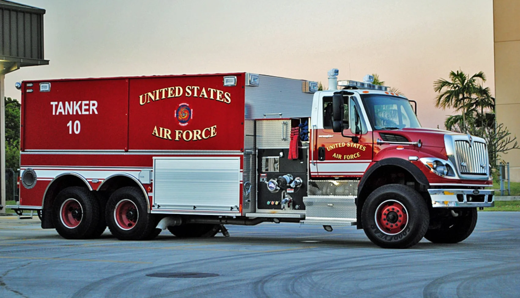 An United States Air Force fire truck