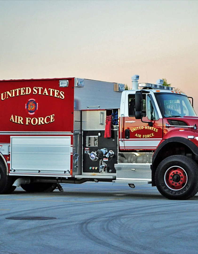 An United States Air Force fire truck