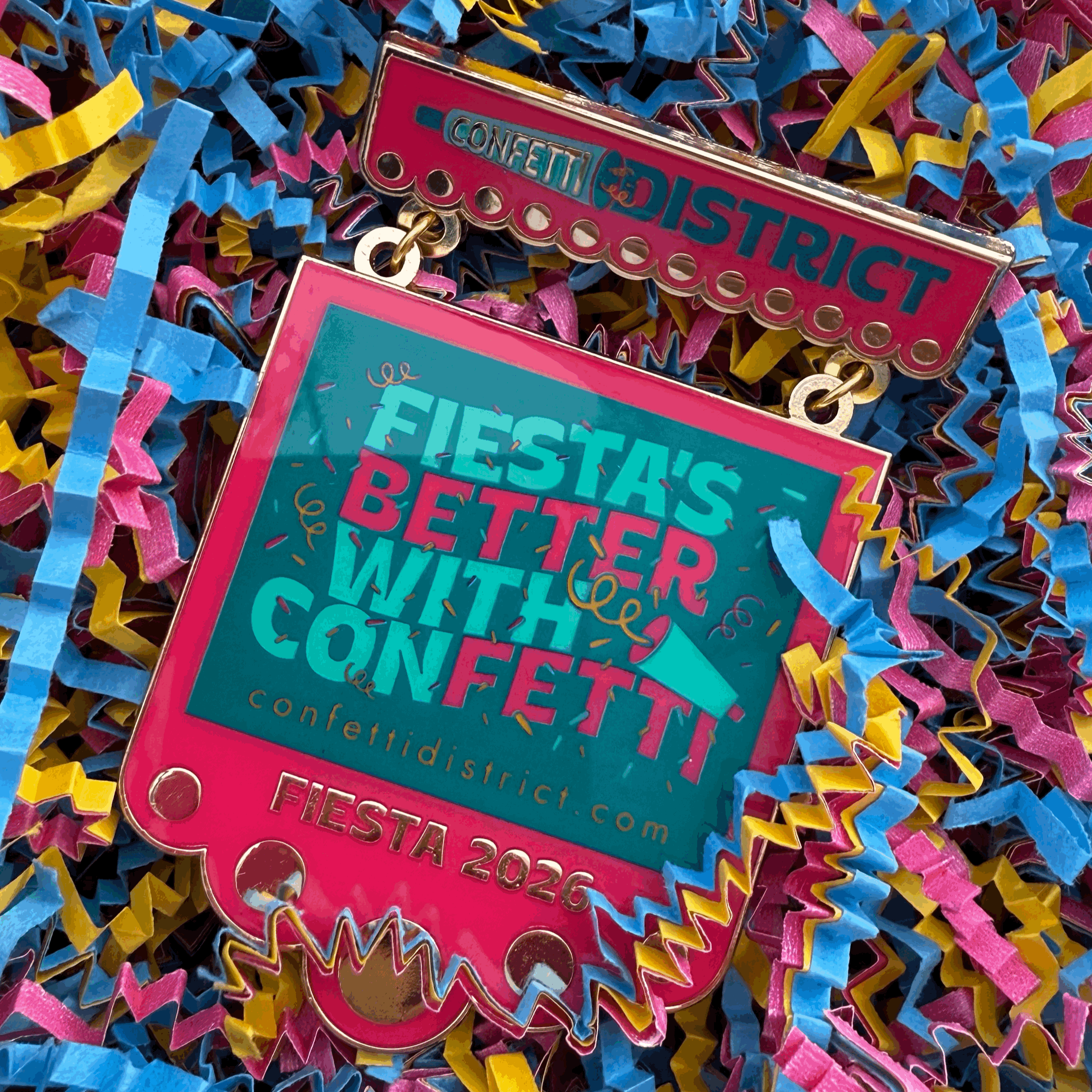 Confetti District Fiesta Medal