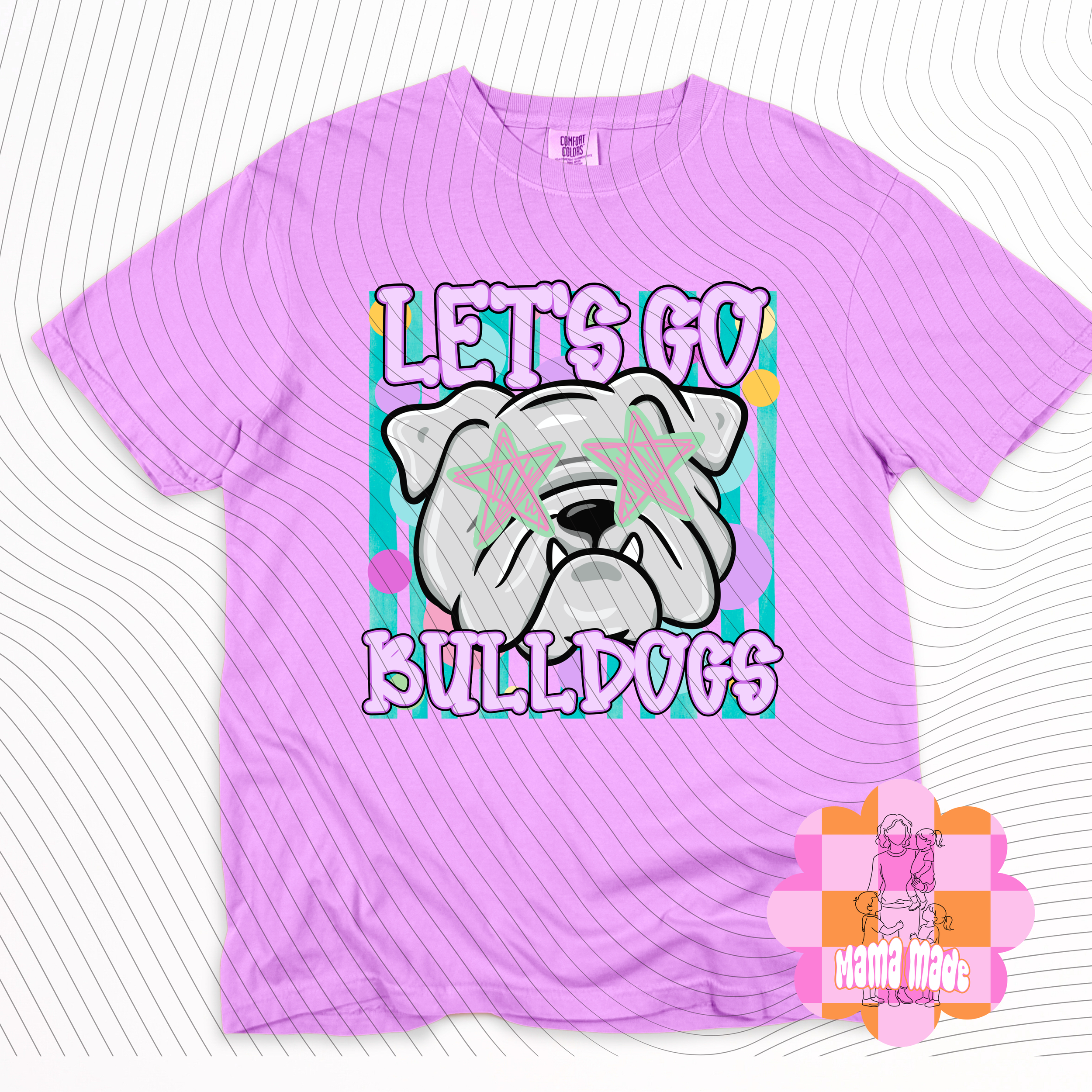 Retro let's go bulldogs CC tee