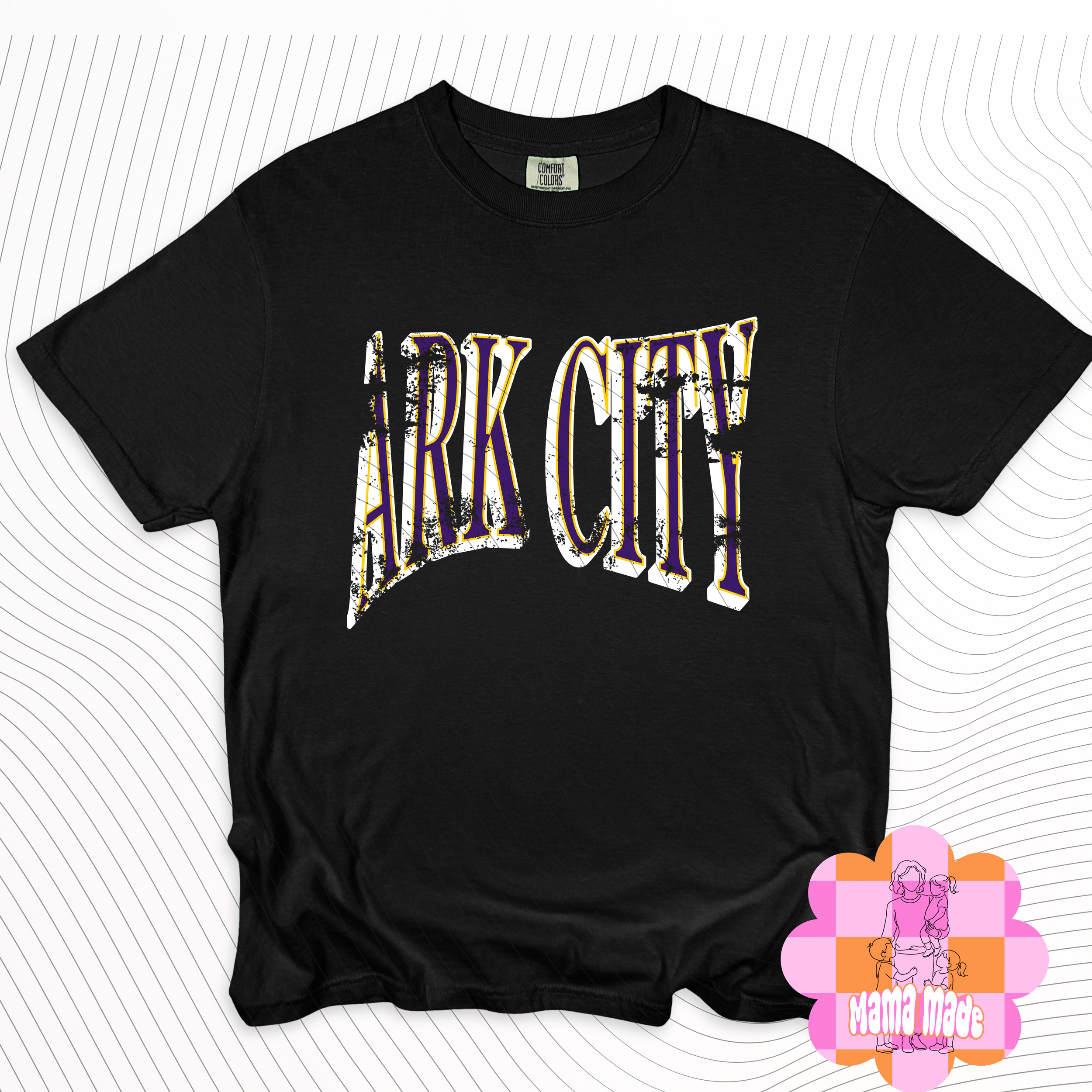 Distressed Ark City -- comfort colors tee