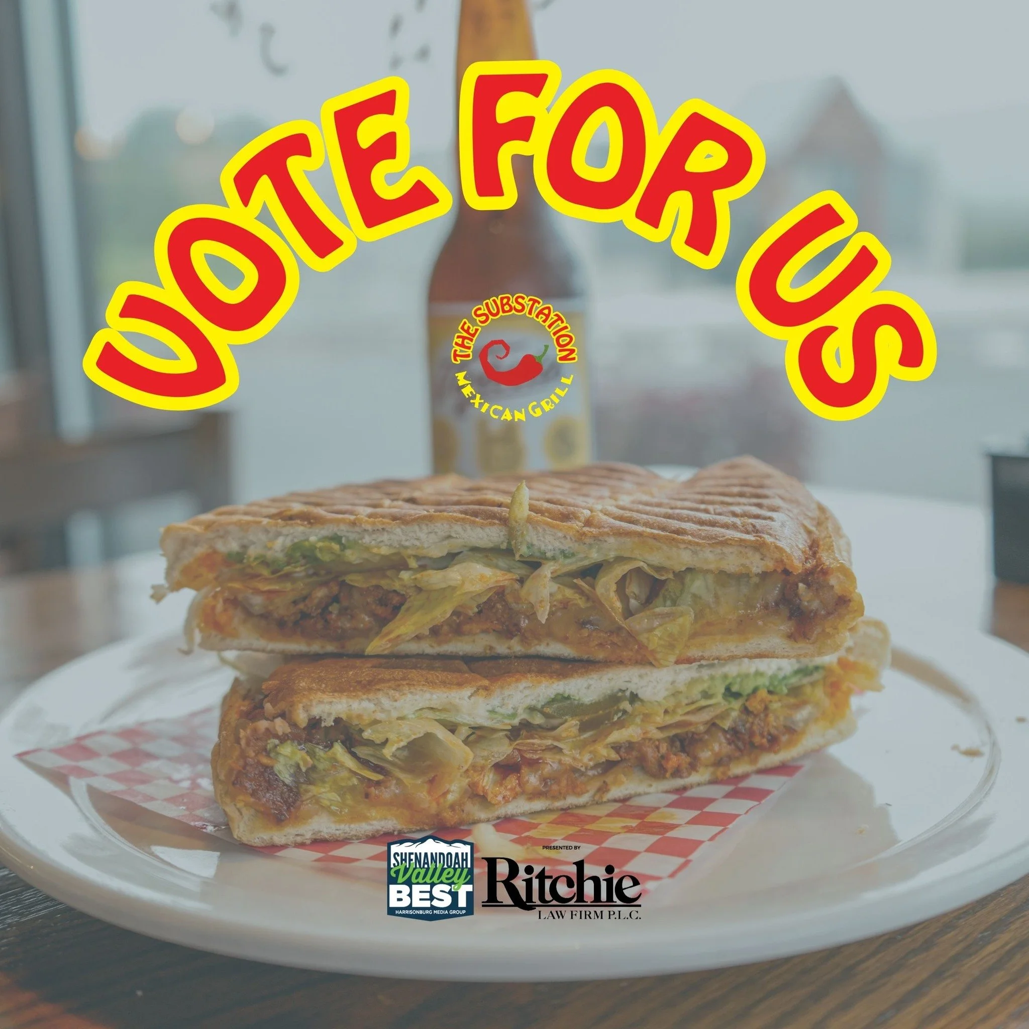 VOTE FOR US!
We are nominated under "Tacos" "Margaritas" "Sandwiches" "Burgers" &amp; and "Mexican Restaurant"
Follow this Link: https://shenandoahvalleybest.com/vote/

Thank you guys so much! Voting 