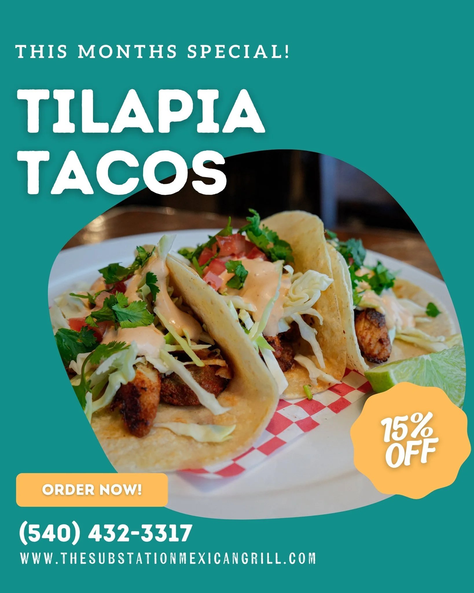 MARCH SPECIALS!
Tag your food buddy and see you guys at the Sub Station 🌶🌮
💻 Visit our website &amp; Order Online at: www.thesubstationmexicangrill.com
📍 3257 South Main St, Harrisonburg, VA 22801

#fishtacos #salmon #grilledsalmon #tilapia