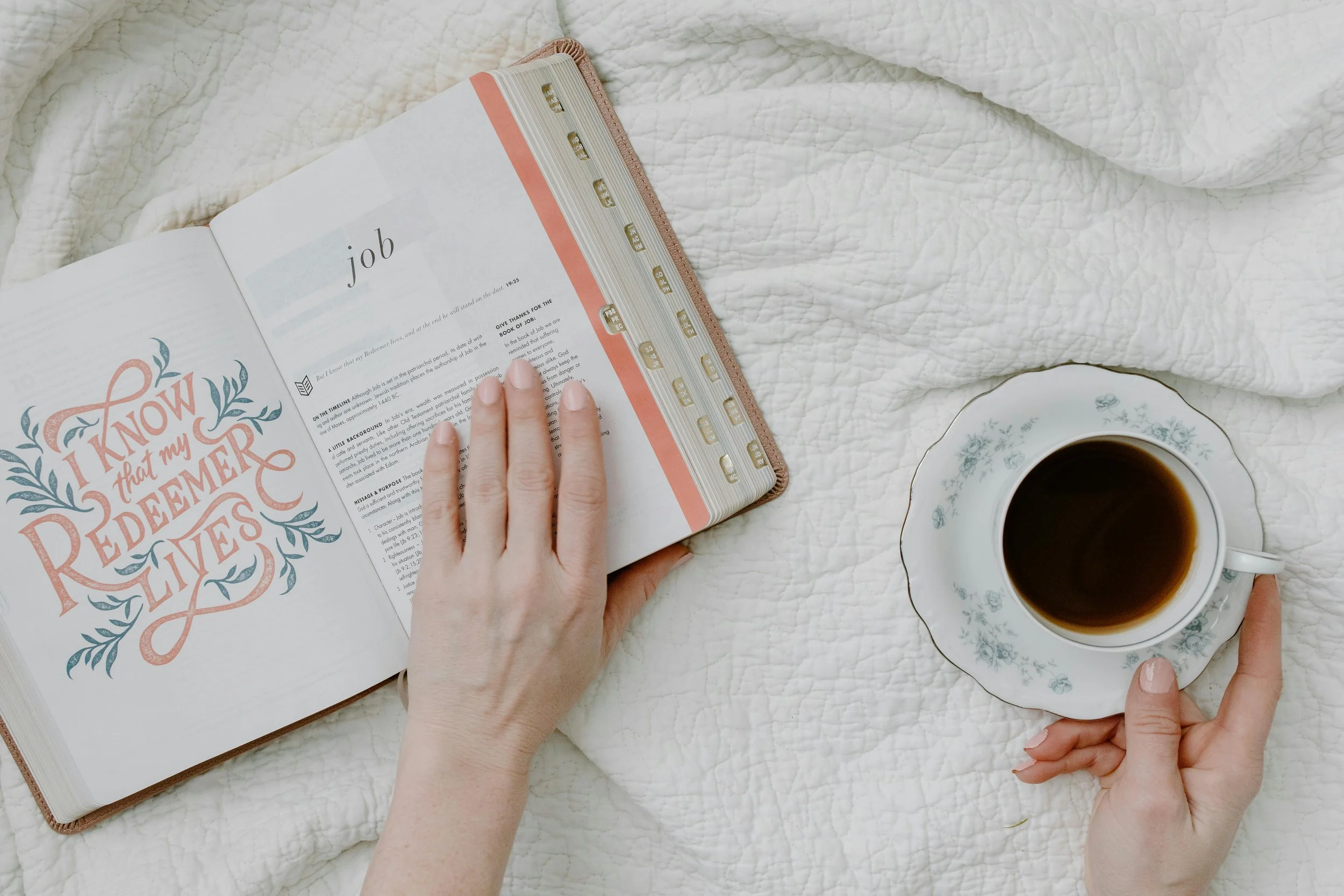 Bible coffee home natural light
