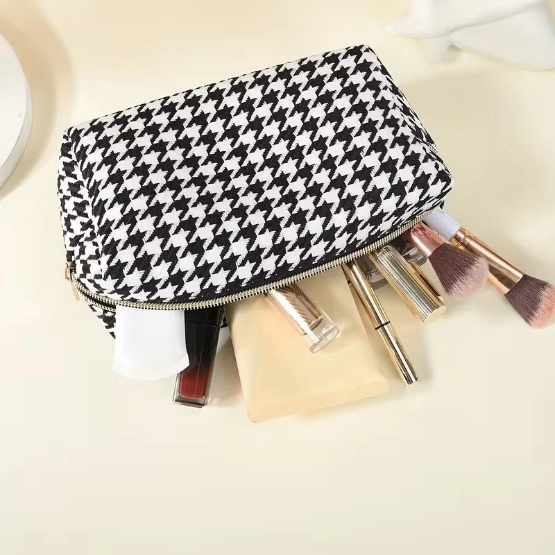 Estuche / Neceser con diseño de pata de gallo | Papelería | Material para oficina | Estudiantes | Regalo