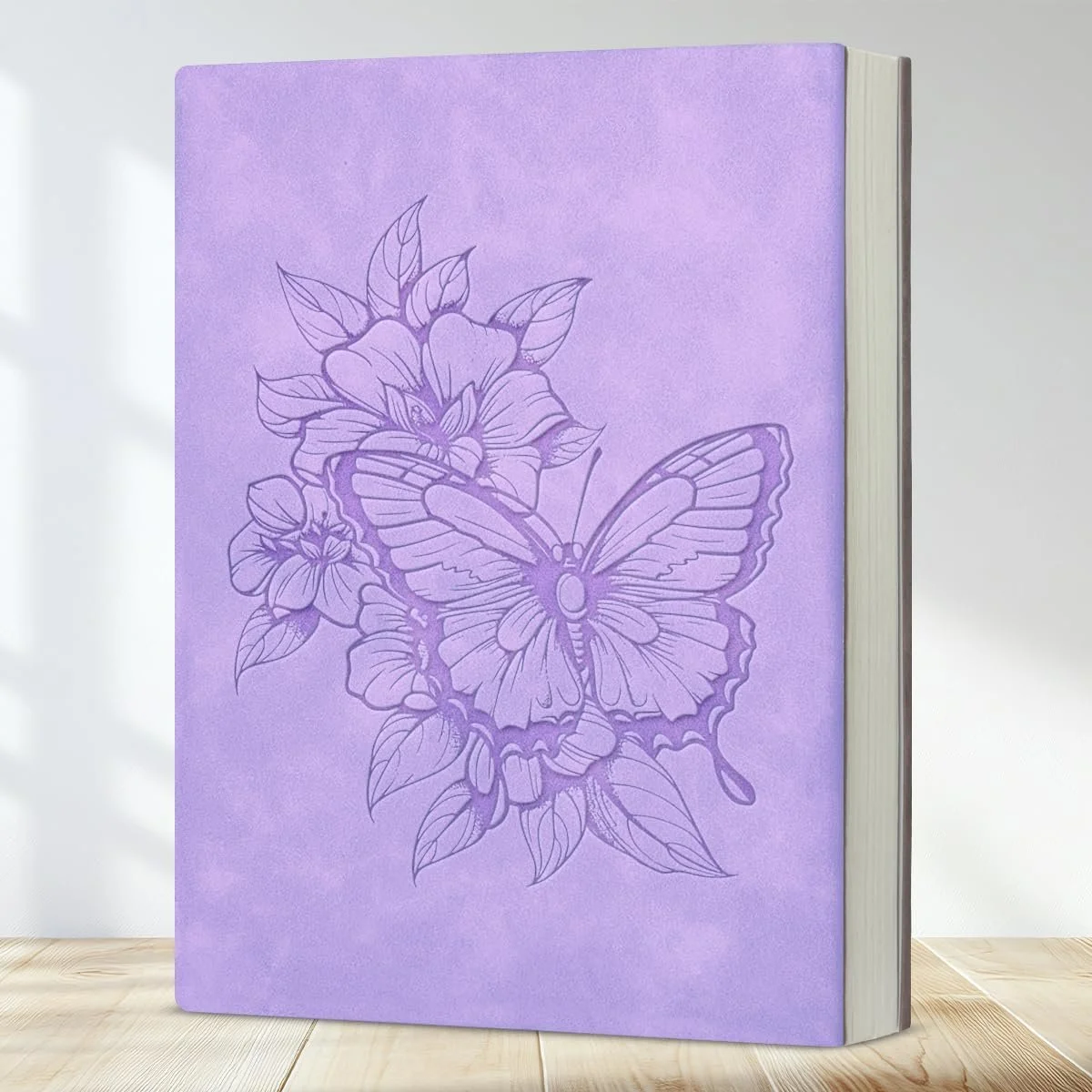 Cuaderno de cuero Mariposa con flores | Papelería | Material para oficina | Estudiantes | Regalo