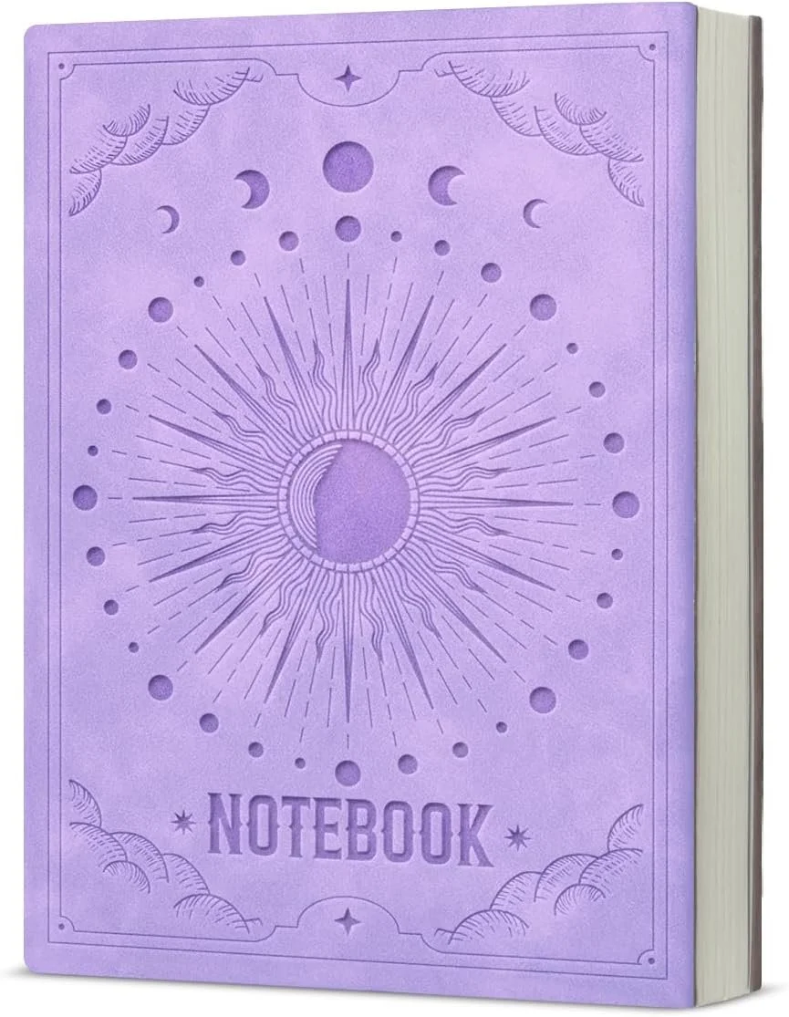 Cuaderno de cuero Lunas y Sol | Papelería | Material para oficina | Estudiantes | Regalo