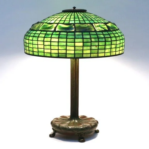 Tiffany Studios leaded glass and bronze table lamp, sold in November 2014 
 Hammer: $21,600