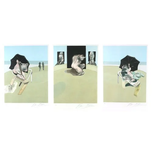 FRANCIS BACON (British, 1909-1992) 
Triptych, color aquatint and etching 
Each pencil signed, ed. of 99 
Sold in November 2020 
 Hammer: $18,000
