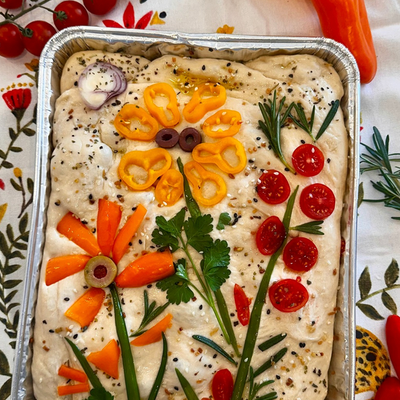 Garden Art Focaccia~—Take N’ Bake