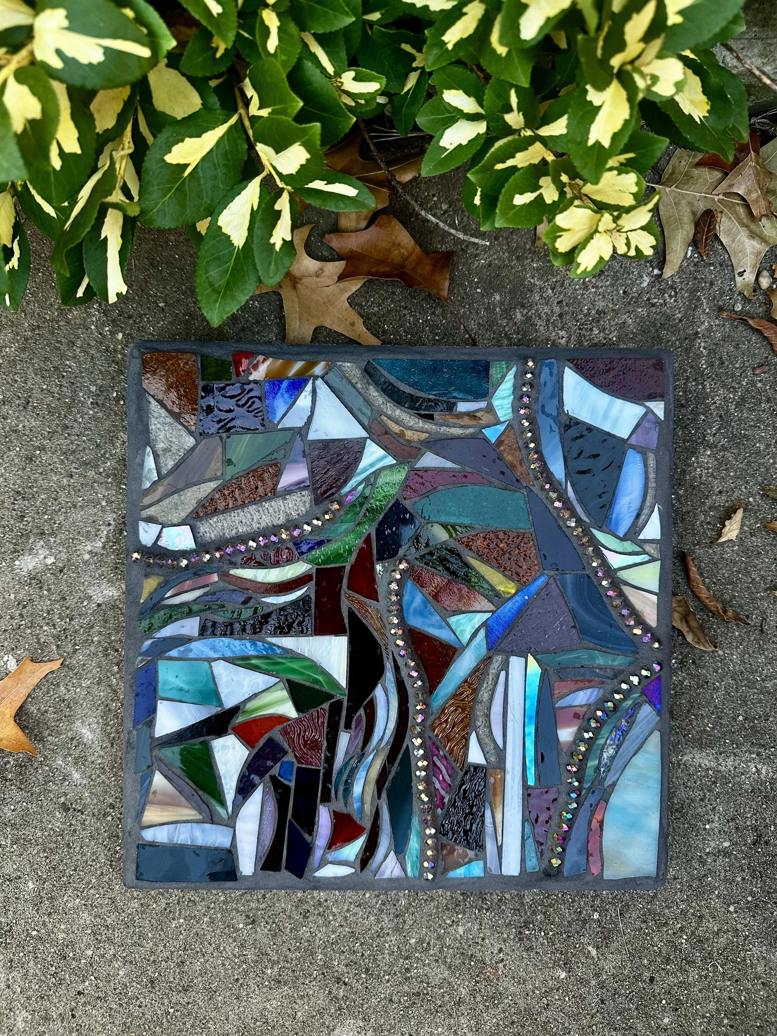 Crazy Quilt Mosaic Stepping Stone