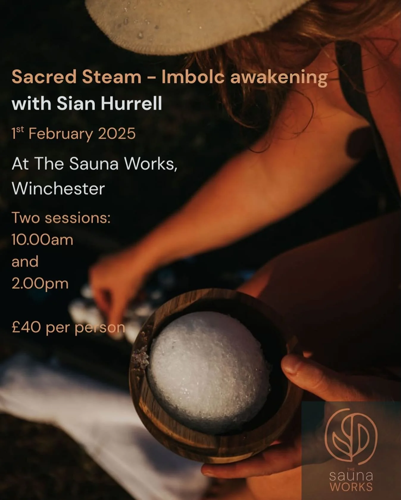 We are so excited to welcome our first guest to The Sauna Works. Sian Hurrell, @zenden.holistic, will be joining us on 1 February to run two magical sauna ritual sessions, Sacred Steam - Imbolc Awakening. Each session will be 2 hours with a 90 minute