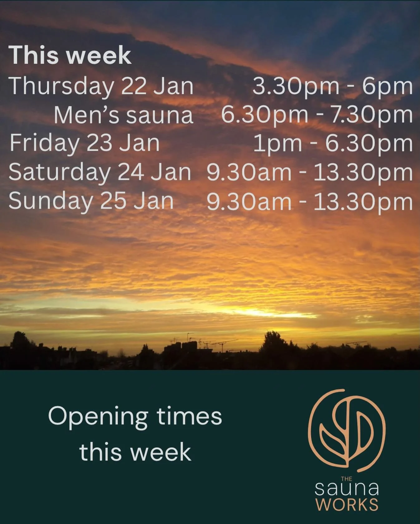 Another week has flown by. I&rsquo;ve met so many amazing people and am loving every minute. A weekend showing people what whisking is all about. 

Thank you all so much for your support. 

Times for next week above. Link in bio to book. 

#sauna
#wi