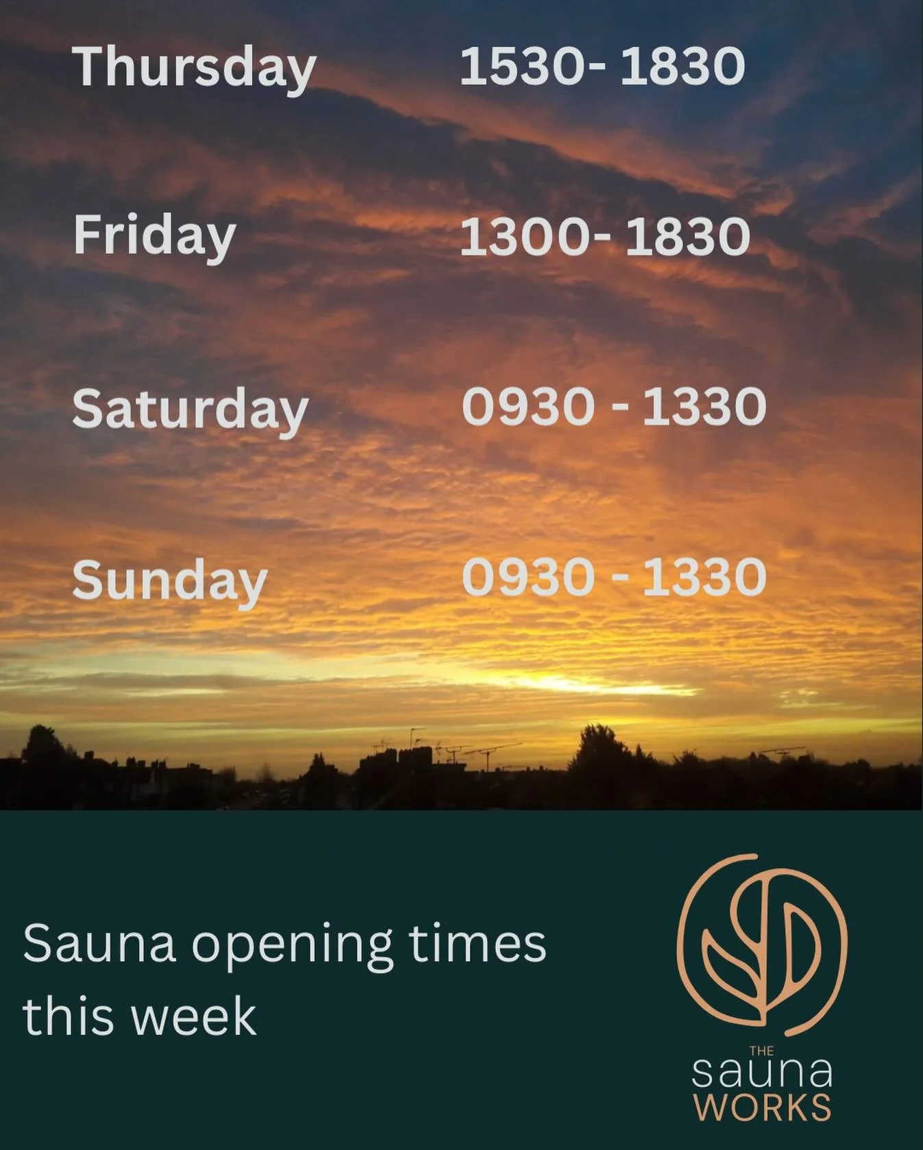 Sauna opening times this week at @jollymoonforestgarden. 

Whisking session available Thursday night at 1700 

#sauna
#winchester
#hampshire
#wildsauna
#getoutdoors
