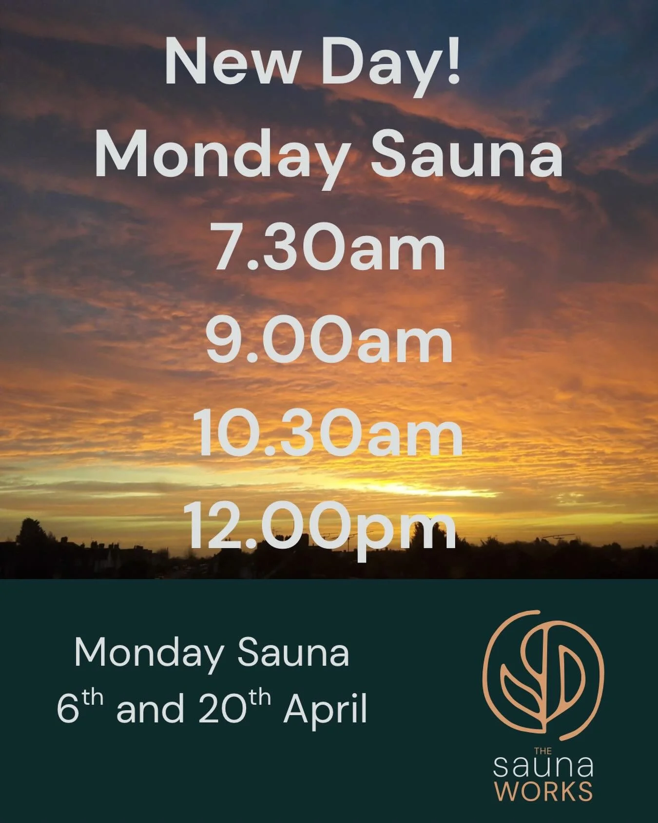 After some customer requests we&rsquo;re testing some Monday morning sauna sessions on 6 and 20 April. 

Whether you&rsquo;re looking to recover from big weekend training sessions or just want to start your week in the right way, come and join us. 

