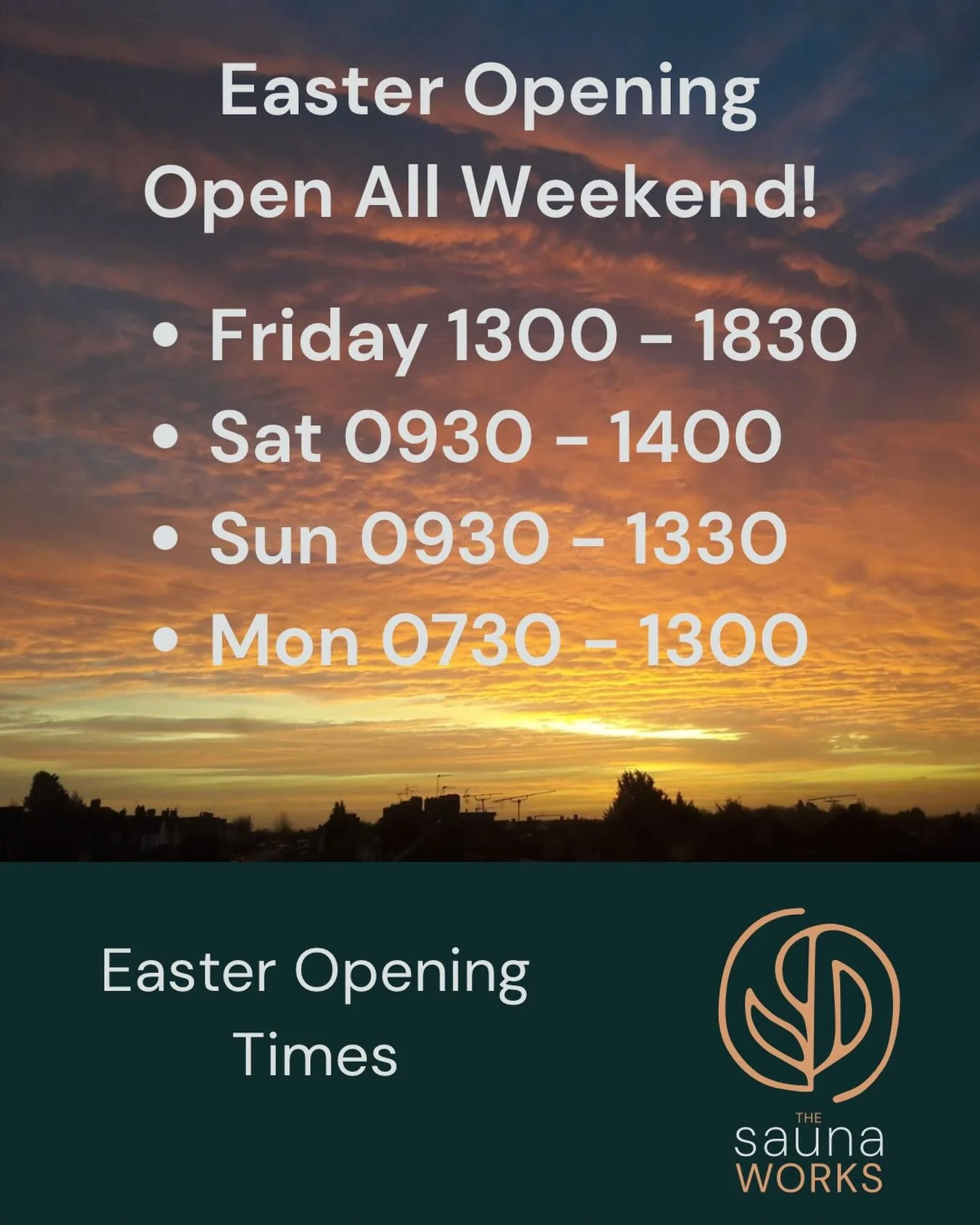 We&rsquo;re open across all of the Easter weekend including a whisking session on the Saturday (just 2 spots left). 

#sauna
#winchester
#hampshire
#easter