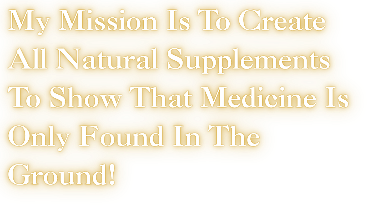 Quote about creating natural supplements on a yellow and brown textured background.