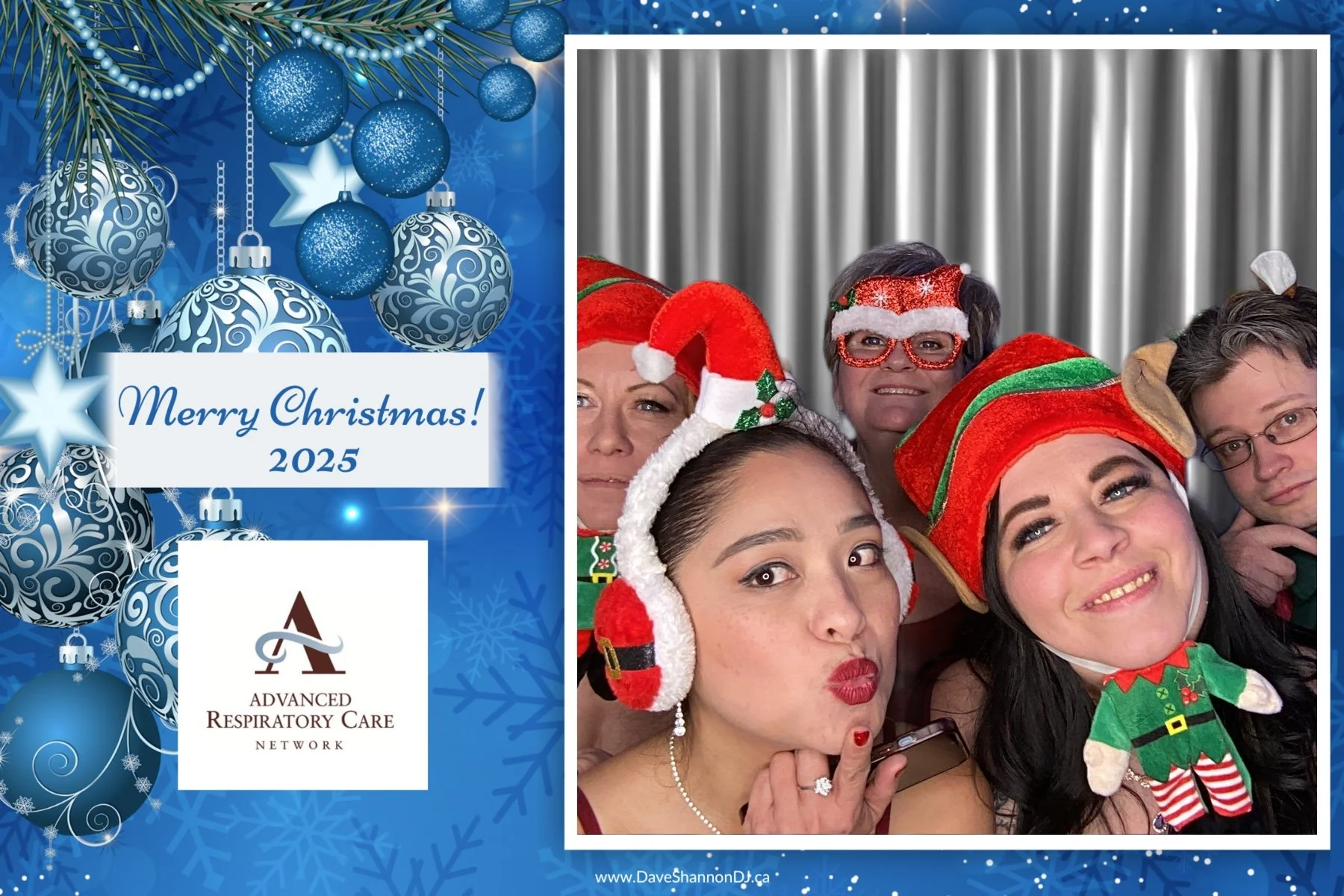 Christmas photo booth fun at an Edmonton holiday party