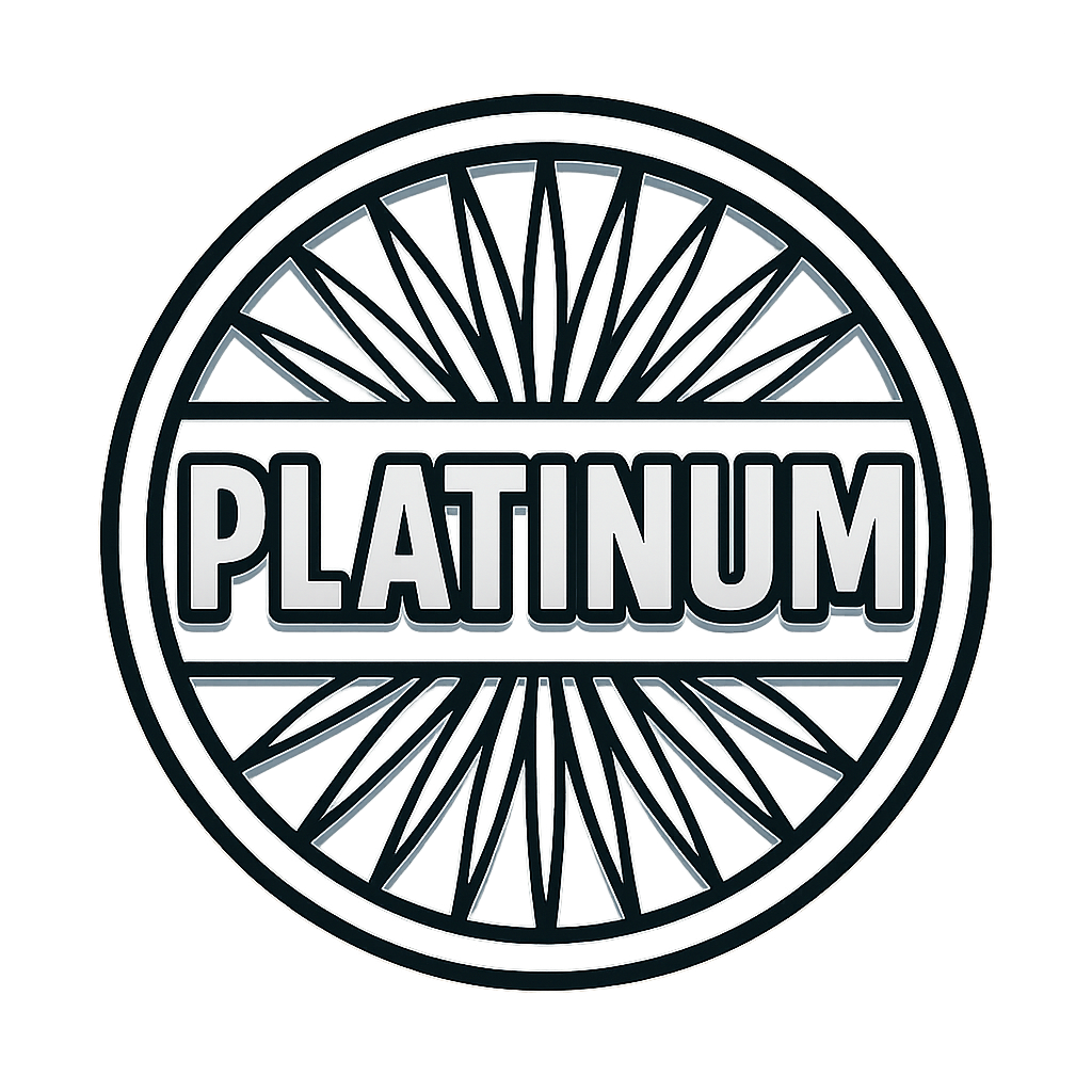 A cartoon lawn care mascot with a smiling face, giving a thumbs-up, holding a medal labeled 'Platinum,' with text above and below reading, 'Lawn Care Near Me.'