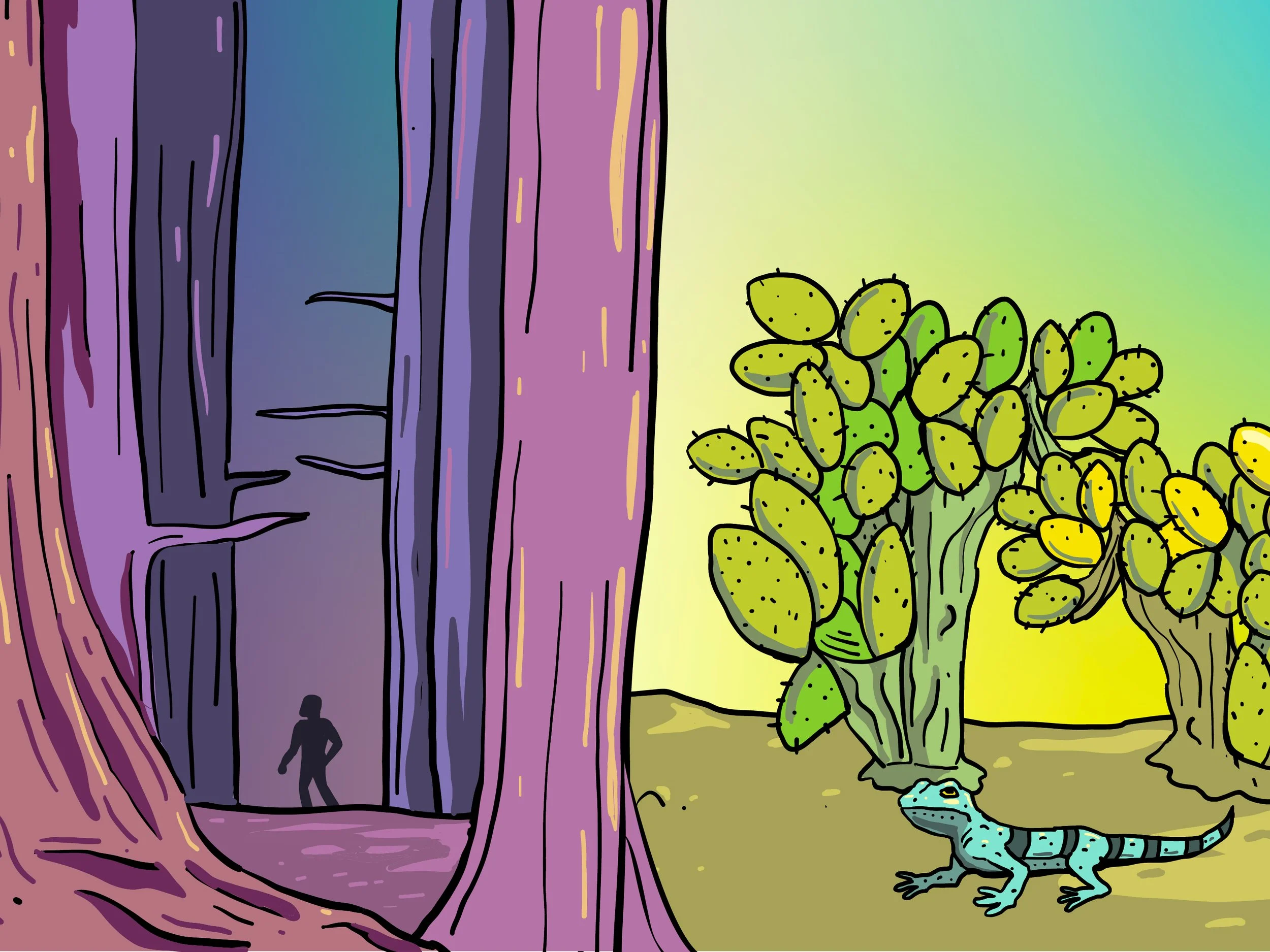Redwood Tree vs Pear Cactus