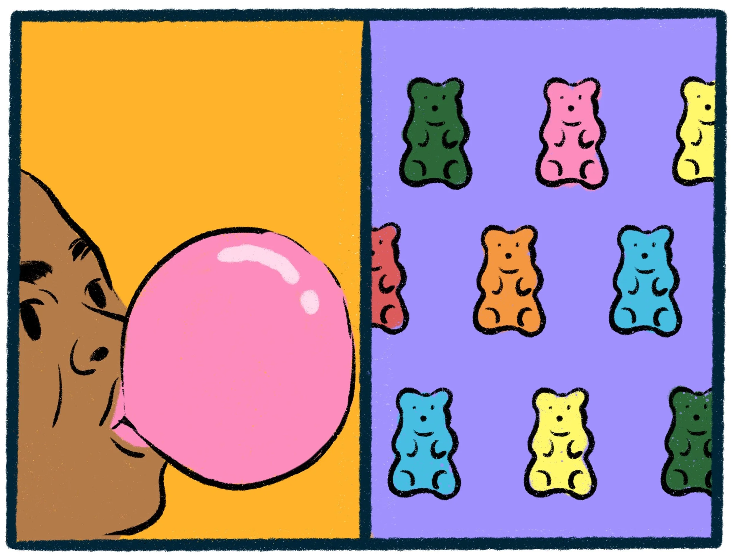 Bubble Gum vs Gummy Bears