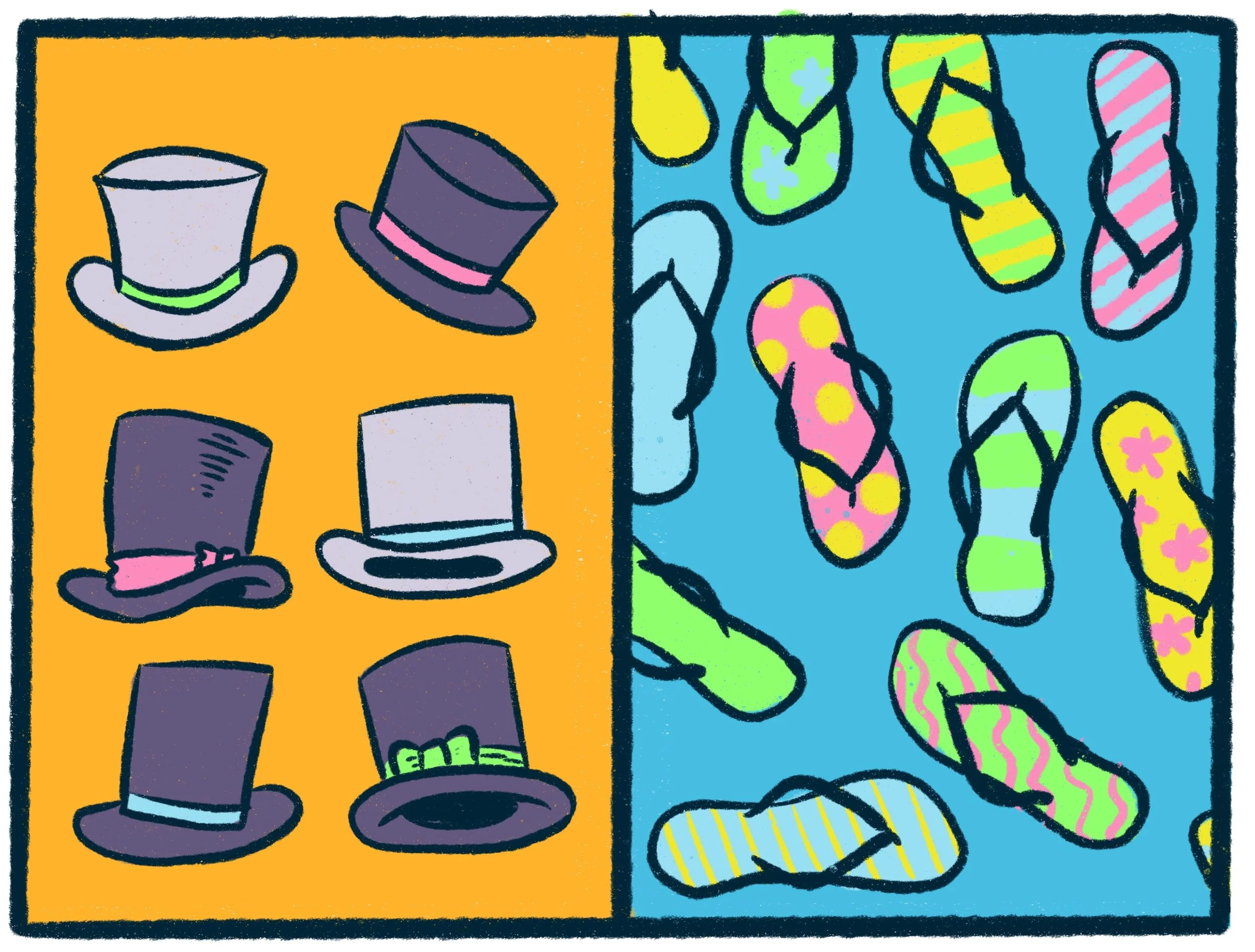 Top Hats vs Flip Flops
