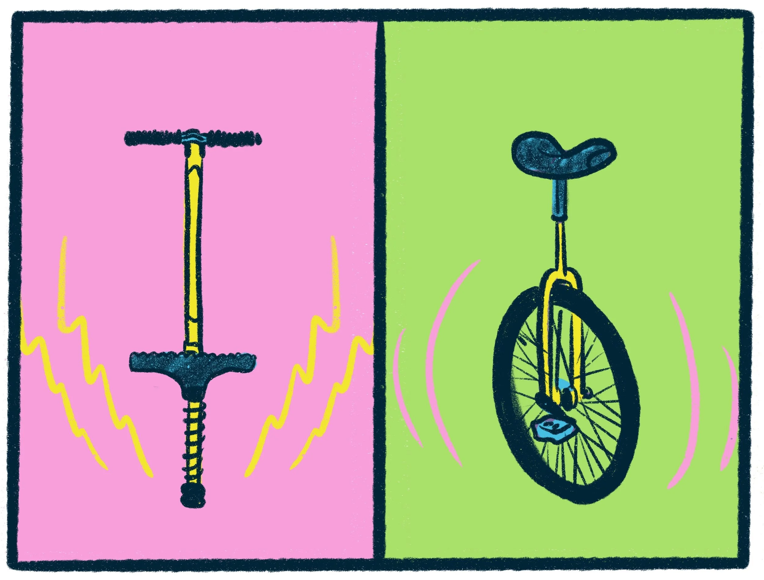 Pogo Sticks vs Unicycles