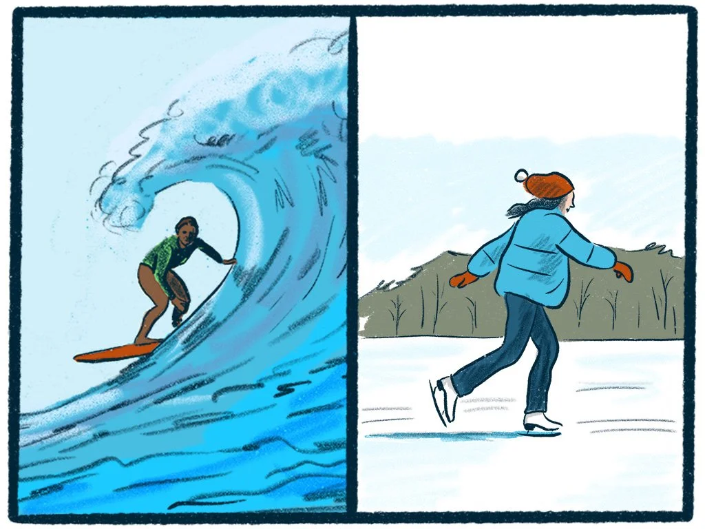 Surfing vs Ice Skating