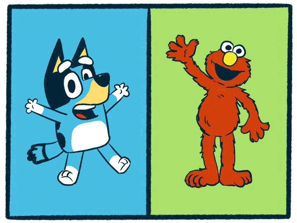 Bluey vs Elmo