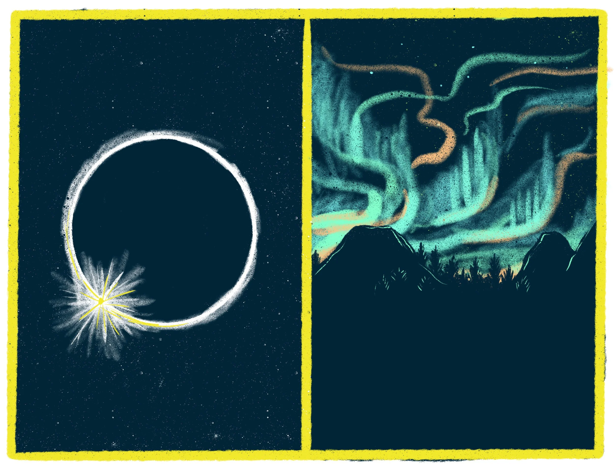 Eclipses vs Aurora Borealis