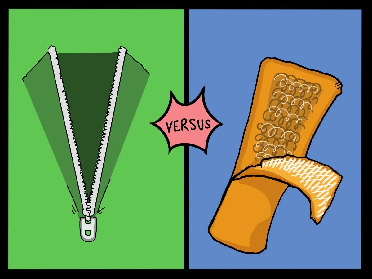Zippers vs Velcro