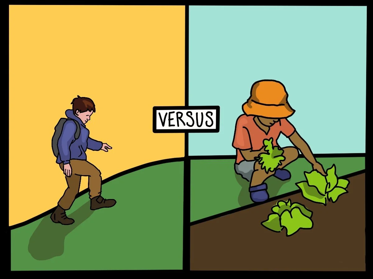 Hiking vs Gardening