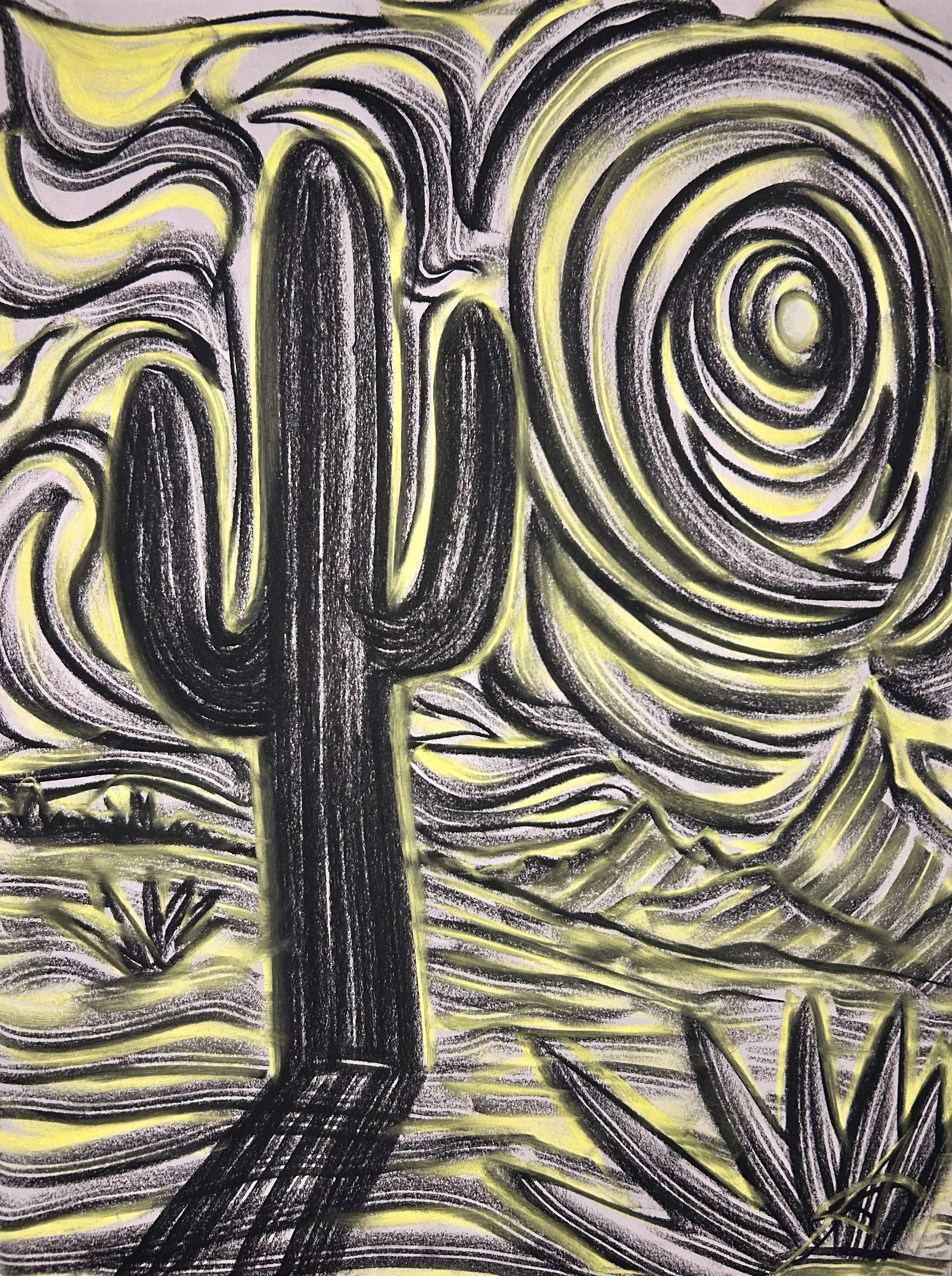 "Cactus and Sunset"