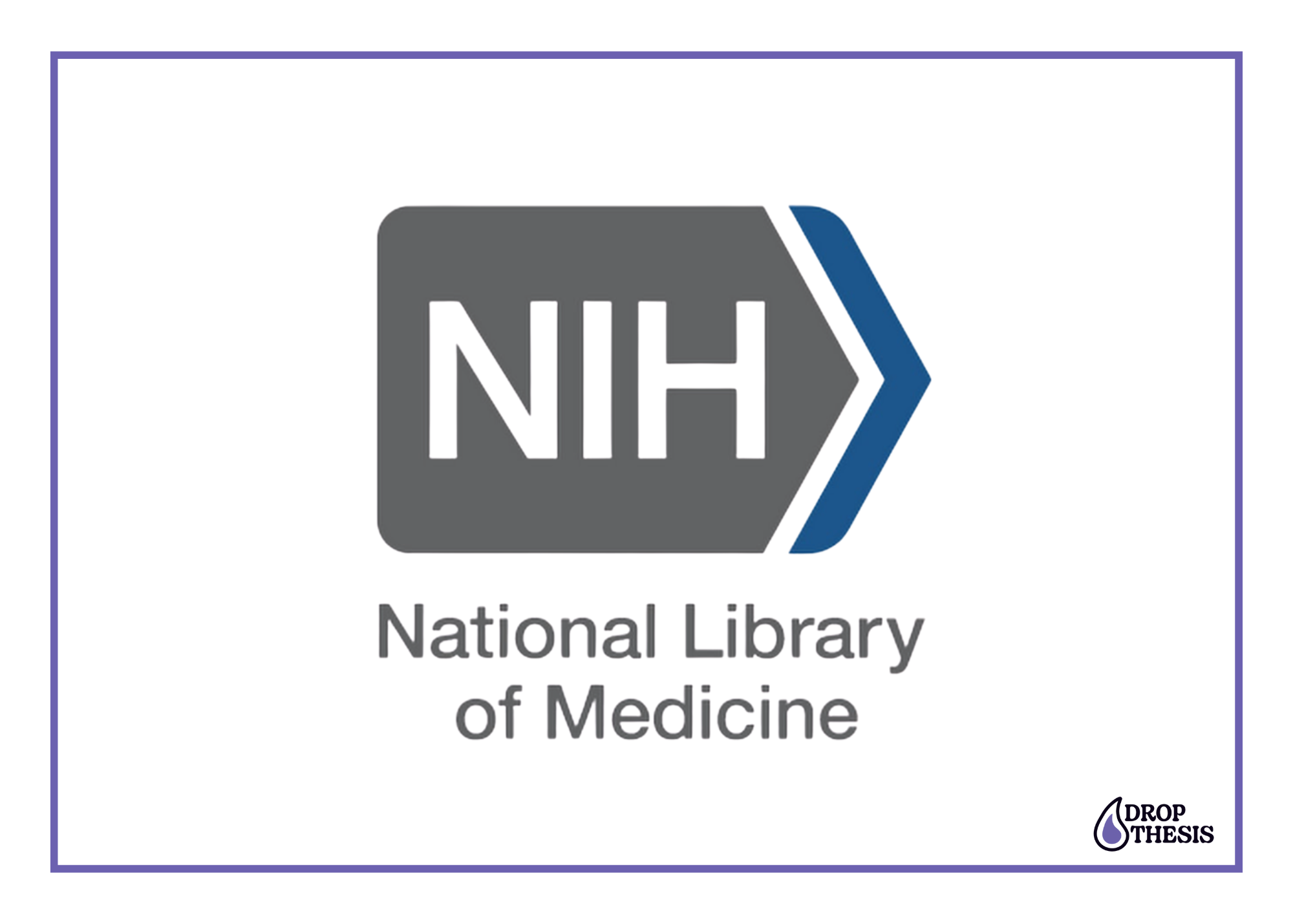 Logo of the National Library of Medicine featuring an arrow shape with 'NLM' inside and text beneath reading 'National Library of Medicine'.