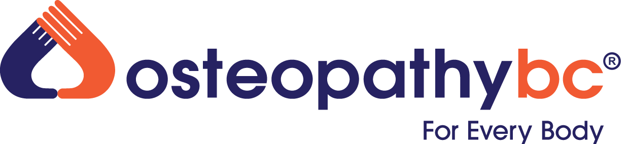 Osteopathy Business Consulting logo with a stylized hand and the text 'osteopathybc' and slogan 'For Every Body'.