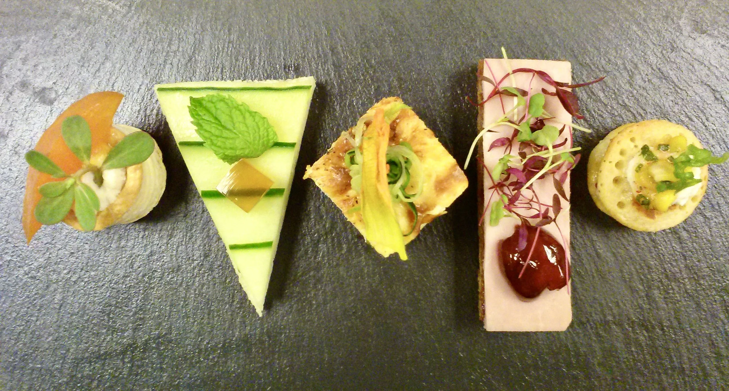 Selection of 'Hight Tea' sandwiches and petite bites