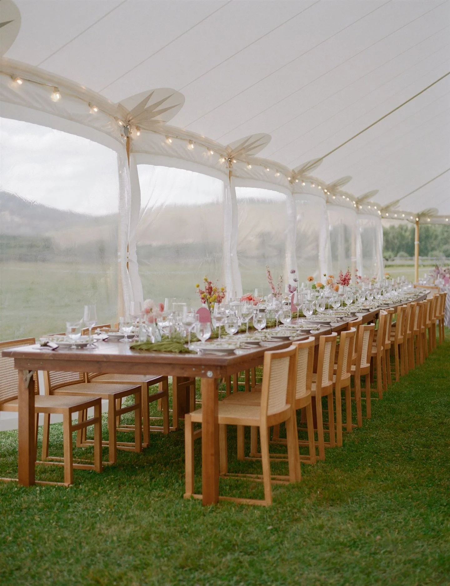 On my wishlist for 2026 weddings: another dreamy summer wedding like this one. 

@atwood.design rentals pictured: rattan chairs

Vendor list:
Wedding Venue: @diamondcrossranch @diamondcrossranchweddings
Photography: @hallemorganwed
Videography: @coli