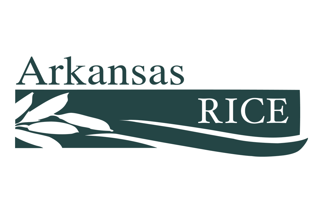Logo of Arkansas Rice featuring stylized rice stalks and the text 'Arkansas Rice'.